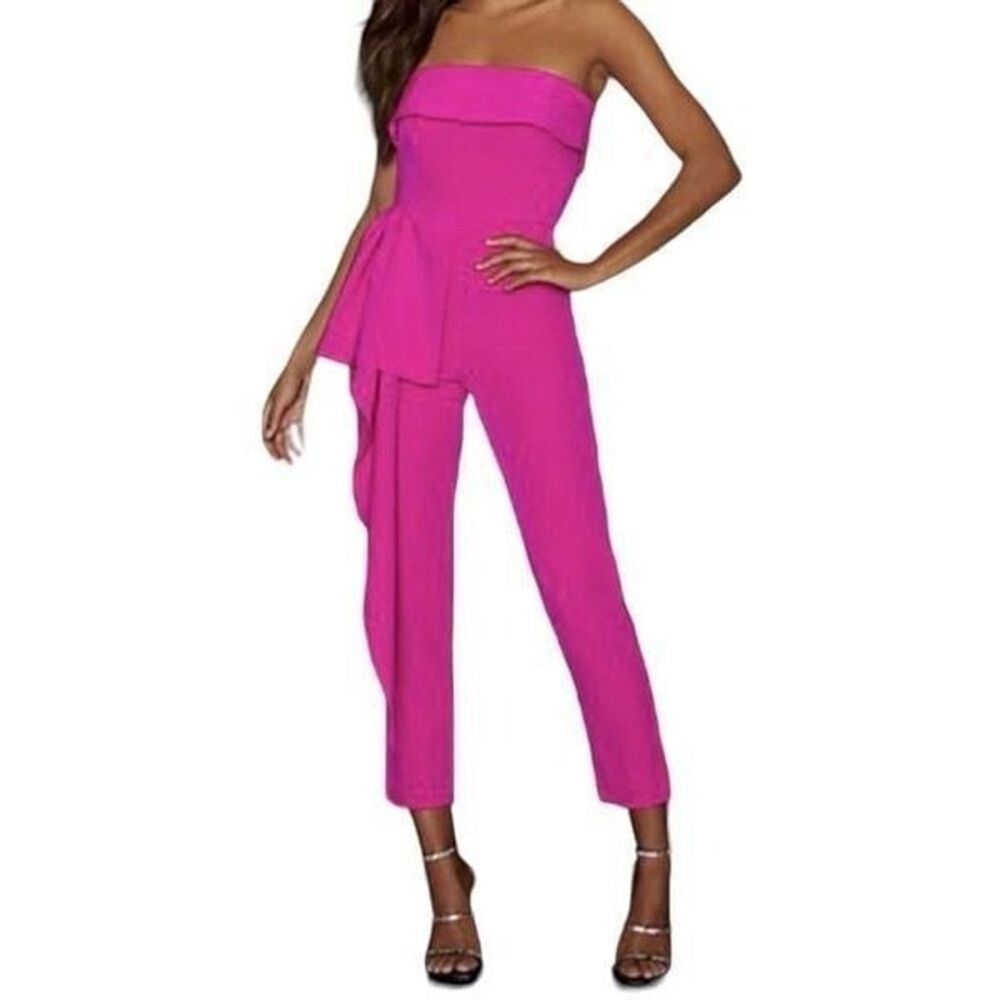 NY&C Strapless Jumpsuit Magenta Pink Size XL Bold Chic Special Occasion Party